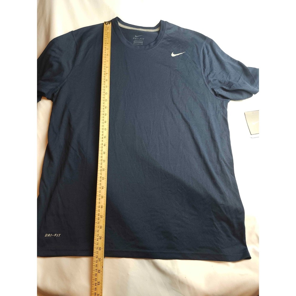 Nike Dri-FIT Athletic T-Shirt Mens XL Navy Blue Short Sleeve Performance Gym Tee - Picture 3 of 7